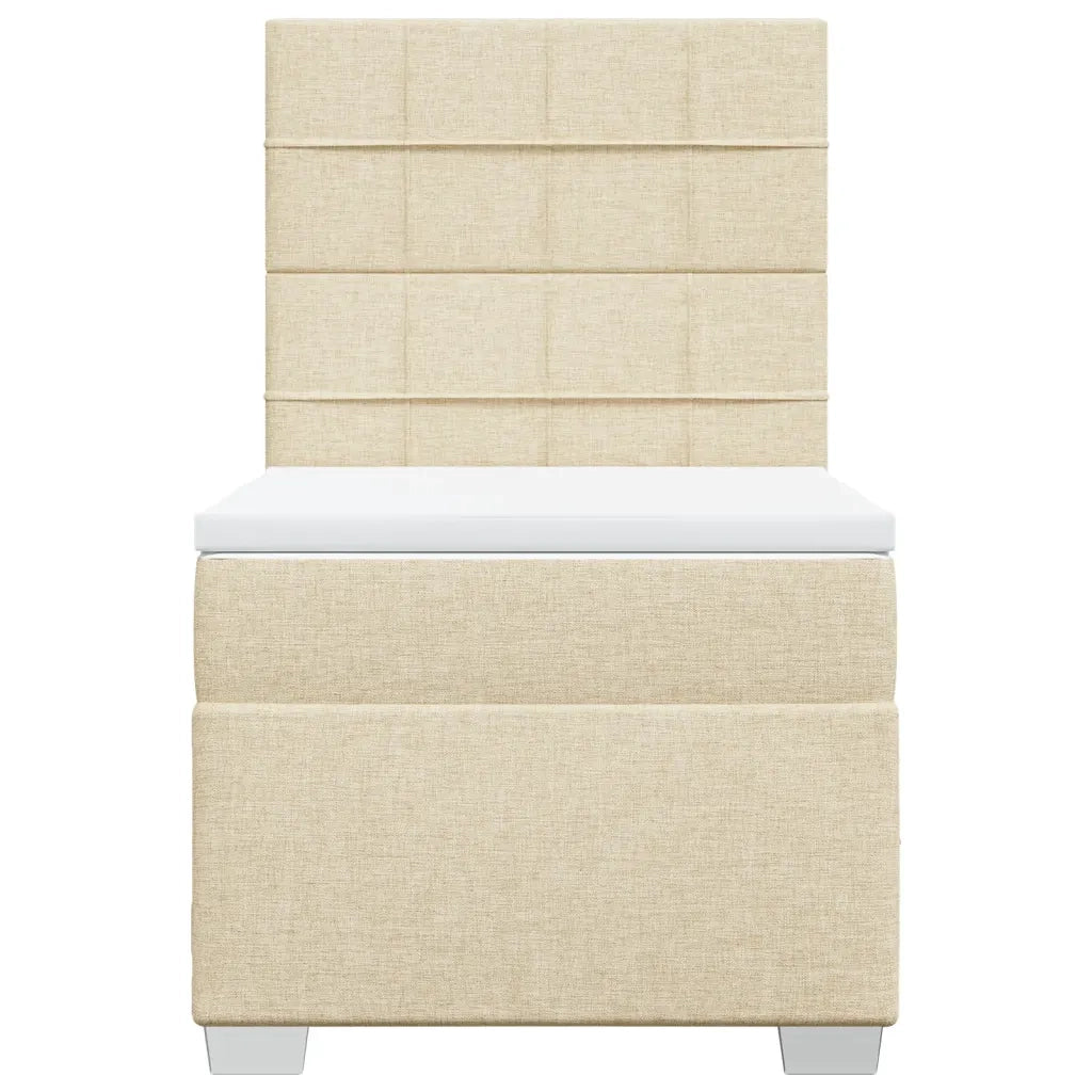 Giroletto a Molle con Materasso Crema 90x190 cm in Tessuto 3292648