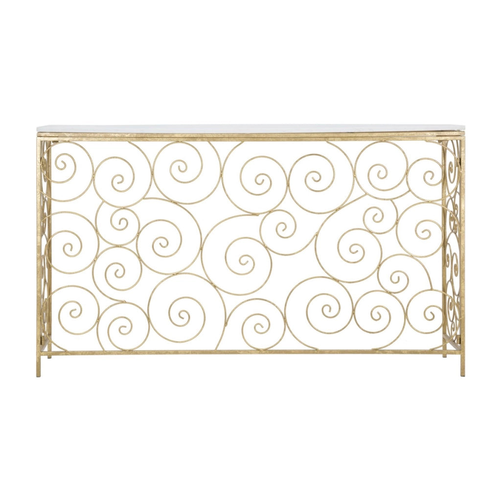 Tavolo Consolle VKH617, Oro, Marmo, 140x36x82 cm