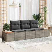 Set Divano da Giardino 3 pcs Grigio Poly Rattan 3356684