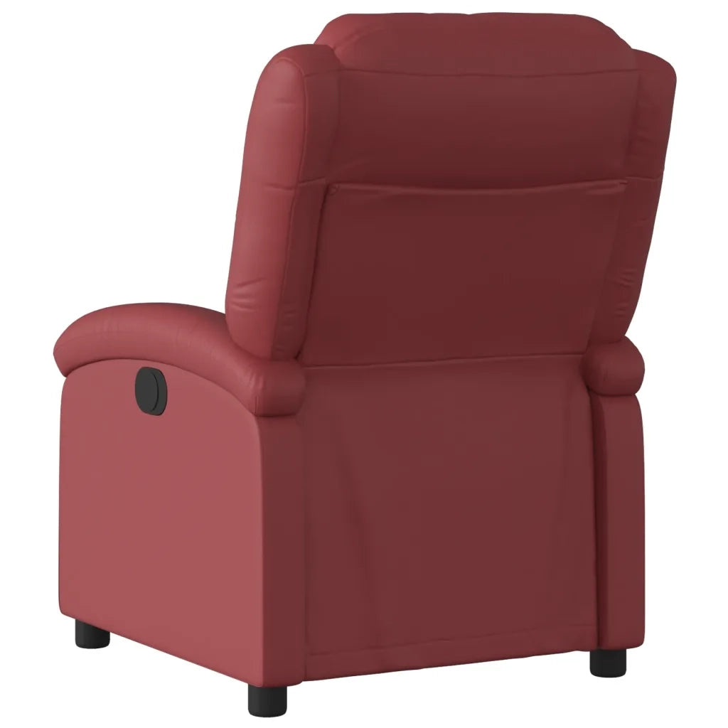 Divano Sedia-Poltrona Reclinabile Rosso Vino in Similpelle 549754