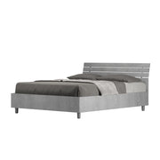 Letto Matrimoniale francese 140x190 cm testata inclinata con doghe Ankel - Senza rete,Grigio