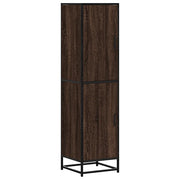 Credenza | Madia | Buffet da pranzo | Armadio da pranzo Rovere Marrone 35,5x35x139cm Legno Multistrato Metallo
