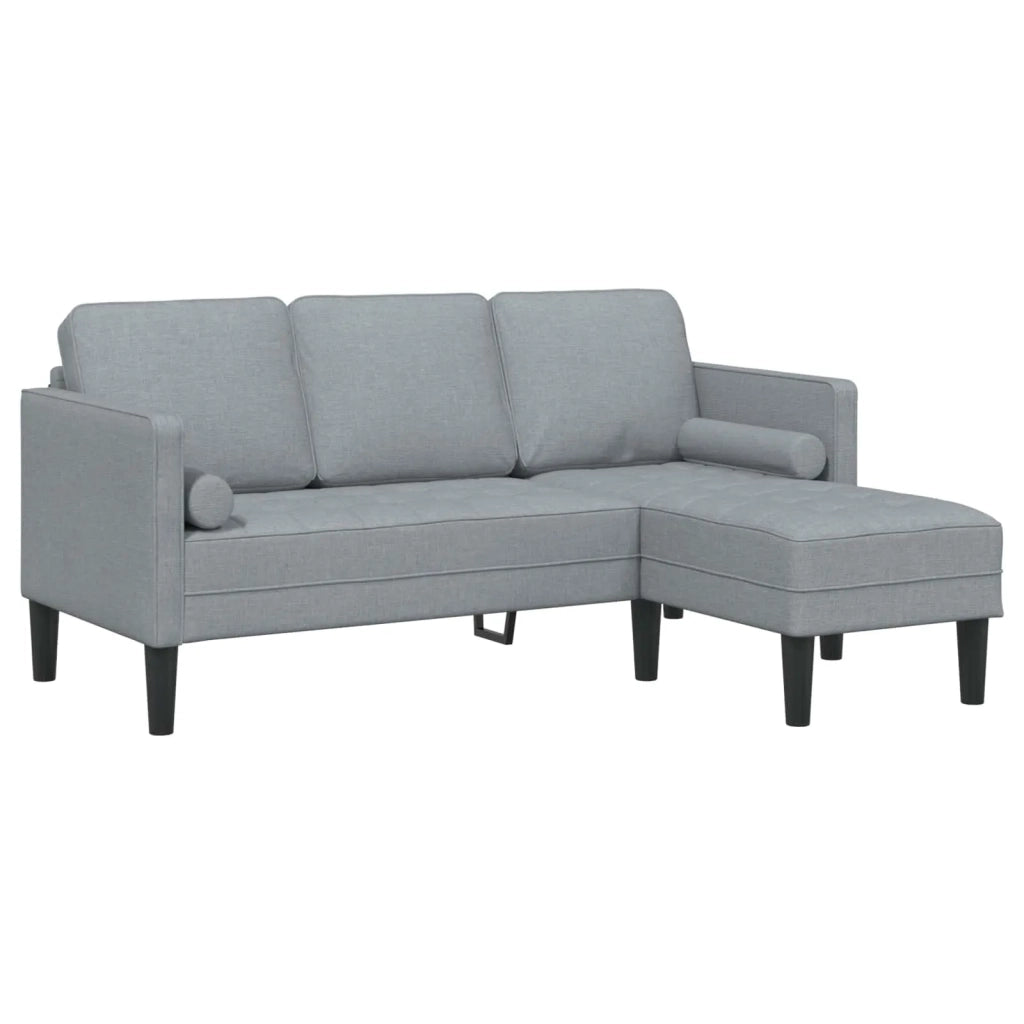 Set di divani con cuscino 2 pcs Grigio chiaro Poliestere 3329252