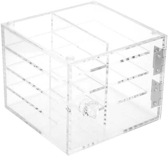 Organizzatore di Trucco in Vetro, Scatola di Visualizzazione per Extension delle ciglia, 8 Livelli, Box di Display per Extension delle ciglia, Tasca di Raccordo per Extension delle ciglia, Strumento di Organizzazione per Extension delle ciglia