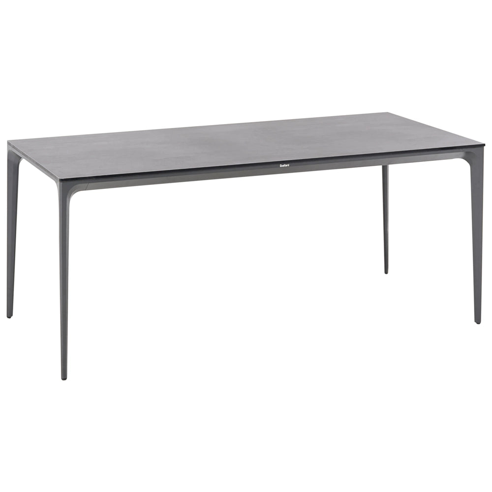 Tavolo da Conferenza Grigio Scuro con Piano in HPL Struttura in Alluminio Alta Resistenza Stile Moderno per Ufficio e Casa