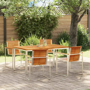 Set da Pranzo per Giardino 5 pcs Marrone Legno di teak solido 3334823