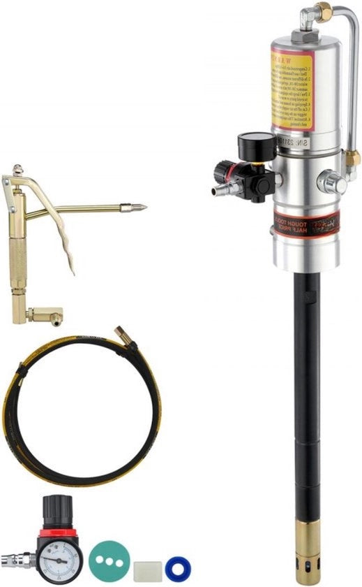 Pompa a vapore - Rapporto di pressione 50:1, Regolato dall'aria con tubo da 396cm e lancia vapore, Portatile, Testa di pistola a 360° girevole, Pompa a vapore pneumatica per un uso efficiente
