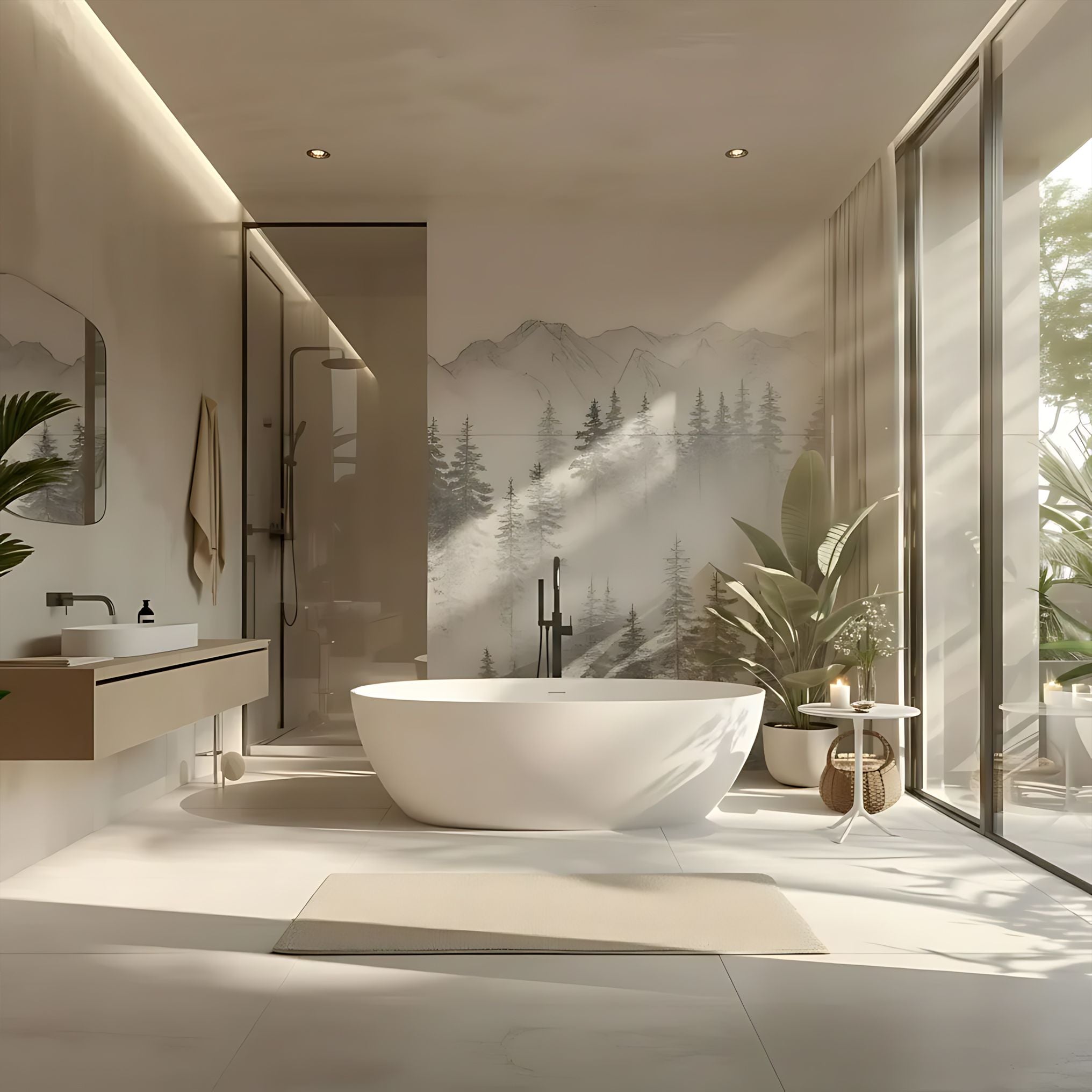 Vasca Da Bagno Freestanding In Acrilico Roma 170 Copritappo nero