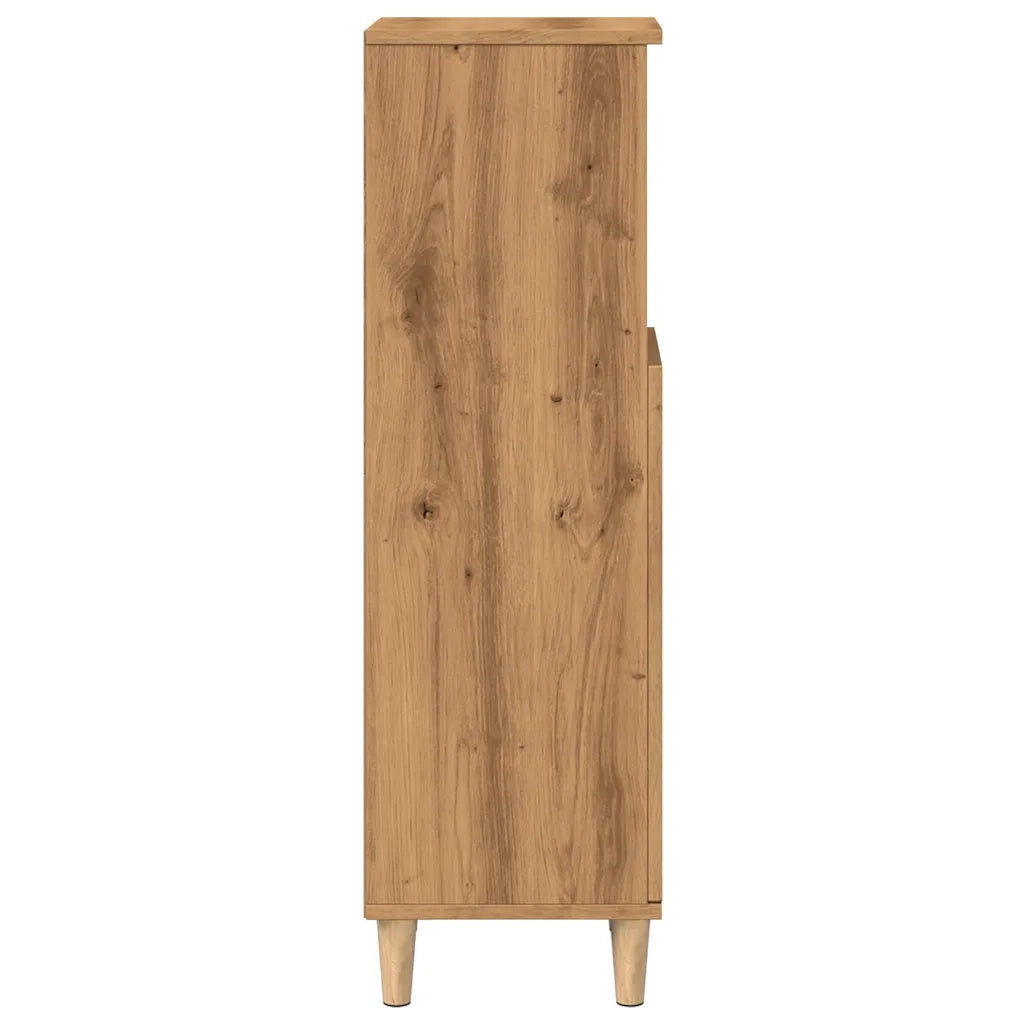 Armadietto da Bagno Rovere Artigianale 30x30x100 cm Truciolato 857109