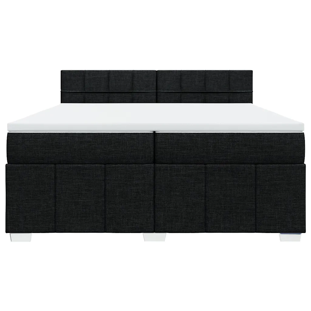 Giroletto a Molle con Materasso Nero 200x200 cm in Tessuto