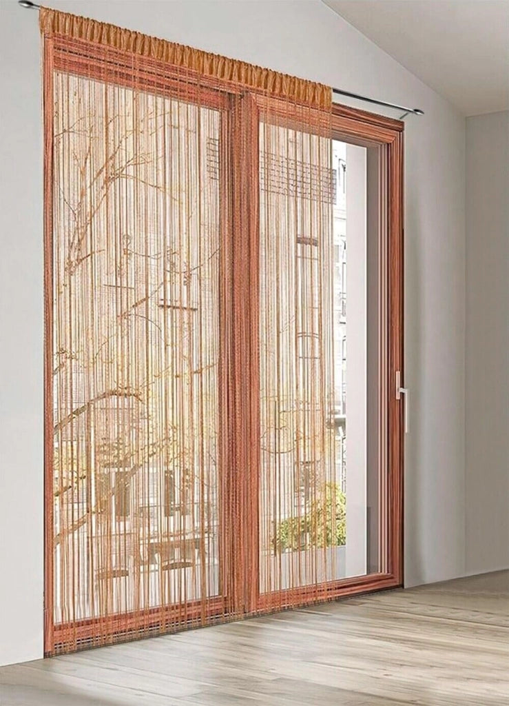 Tenda a Fili Elegante Per Porte Finestre Pannello 100x200 Cm Divisorio Camere Stanze Ambienti Bronzo