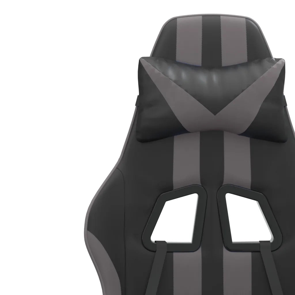 Sedia da Gaming Girevole Nera e Grigia in Similpelle 349523