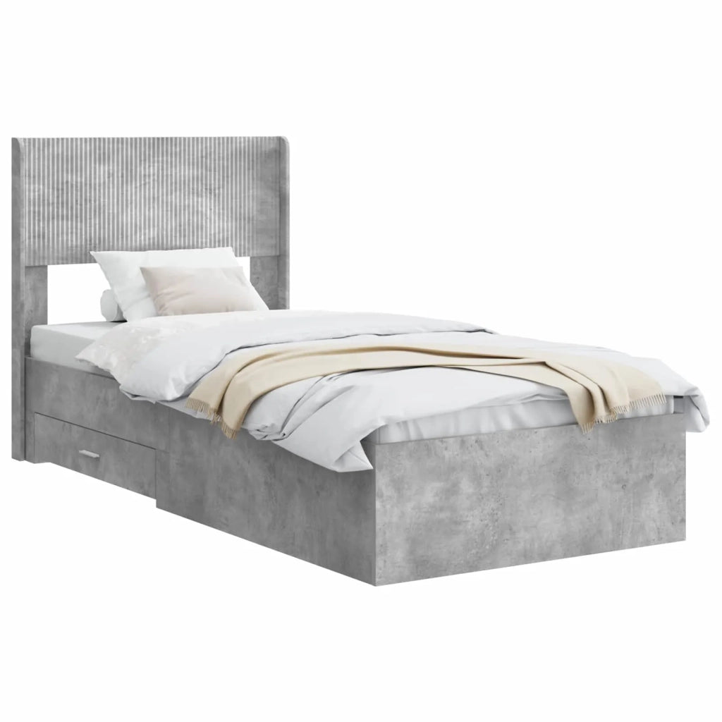 Struttura del letto con stoccaggio e testata Grigio Cemento 3414526