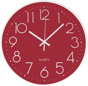 Orologio da Parete Silenzioso Senza Click 30cm Clessidra Moderna Decorativo per Camera Casa Soggiorno Cucina Ufficio Camera da Letto (rosso)