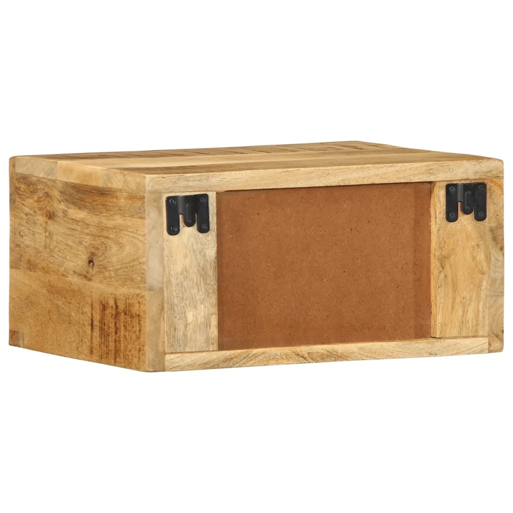 vidaXL Comodino a Parete in Legno Grezzo Massello di Mango