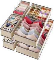 Organizzatori per capi intimi, 8 pezzi, cassetti ripiegabili per l'organizzazione e contenitori di archiviazione per la conservazione di lingerie, reggiseni, mutande, calze.