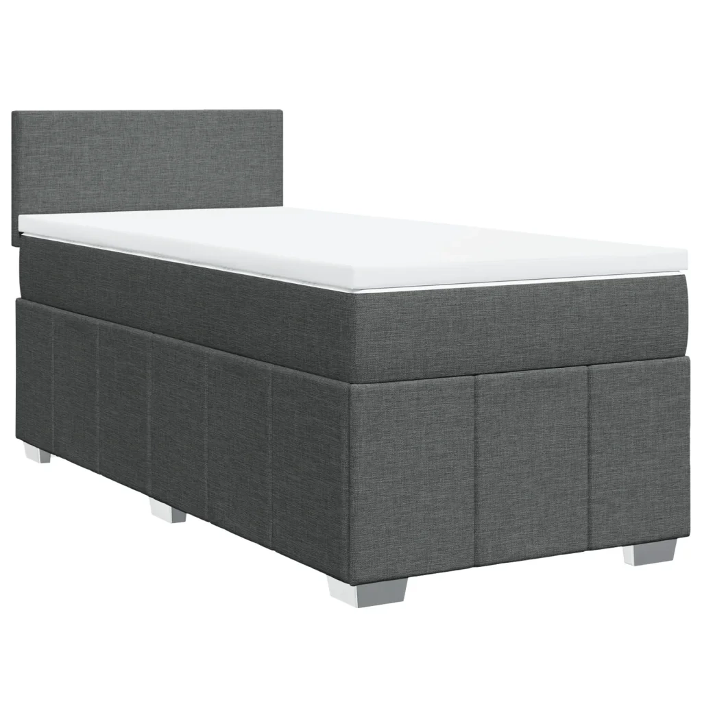 Giroletto a Molle con Materasso Grigio Scuro 100x200 cm Tessuto 3286973