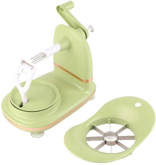 Manicure per Fruitti - Corer e Tagliatrice per Fruitti - Fruitti Schilmachine - Materiale Inox - Fruitti Tagliatrice - Cucina - Colore Verde Luminoso.