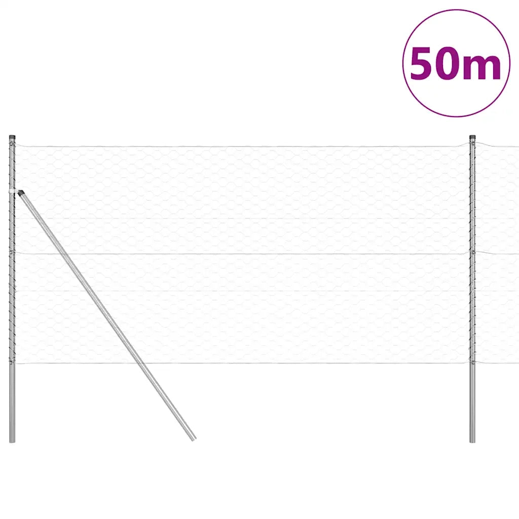 Palo della recinzione Argento 50 x 1,4 m (maglia da 50 mm)