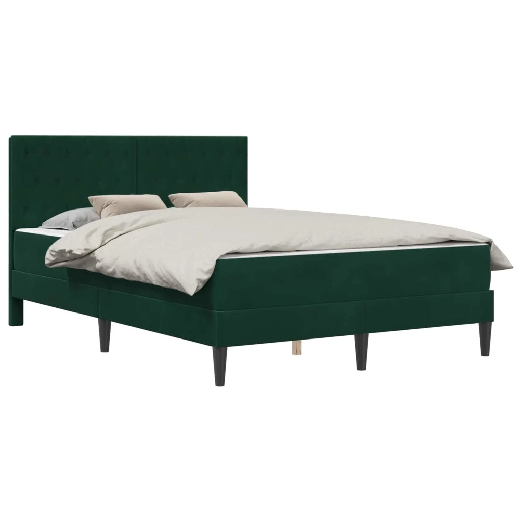 Struttura letto con materasso Verde Scuro 120 x 200 cm Velluto