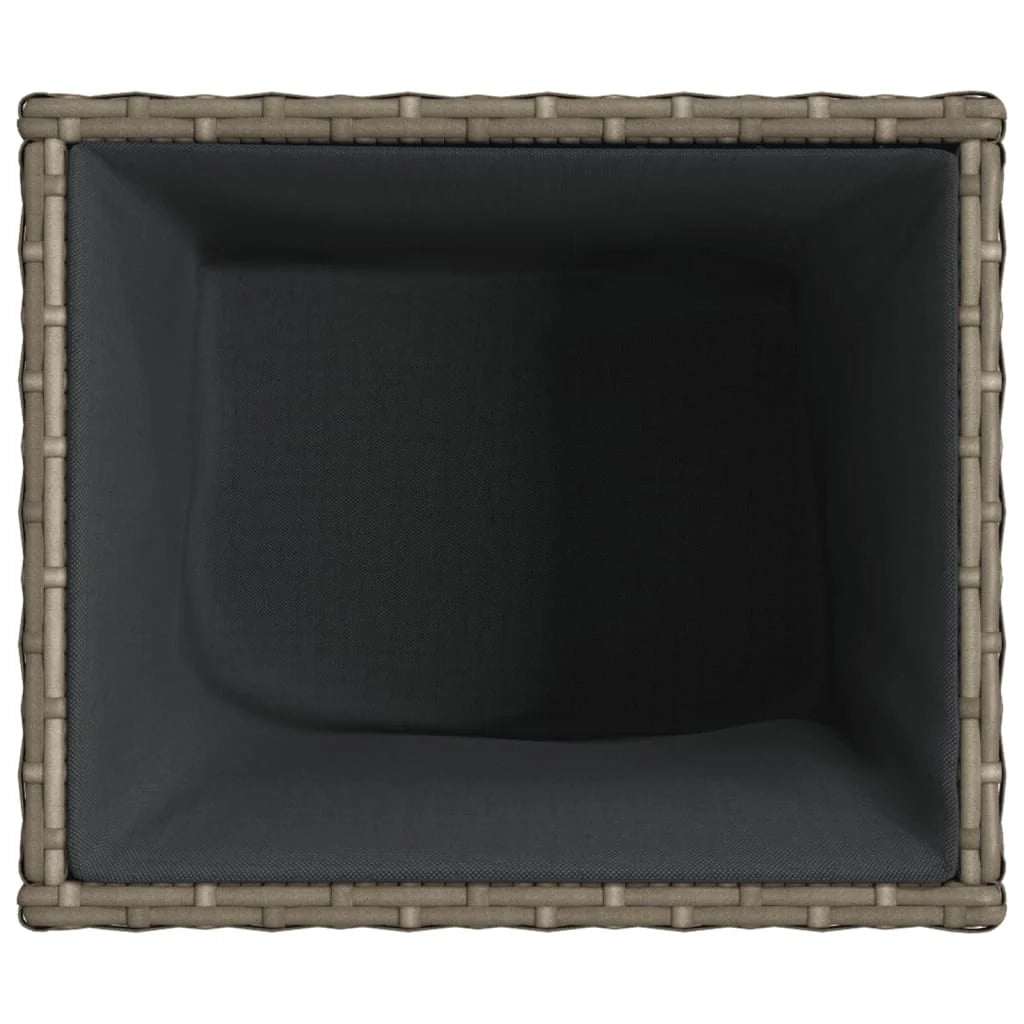 Fioriera rialzata per piante fiori terrazza giardino 36 x 30 x 32 cm resina intrecciata grigia 02_0037517