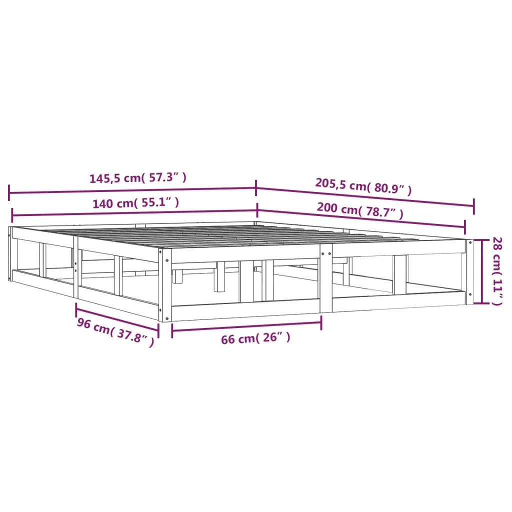 Giroletto 140x200 cm in Legno Massello 820796