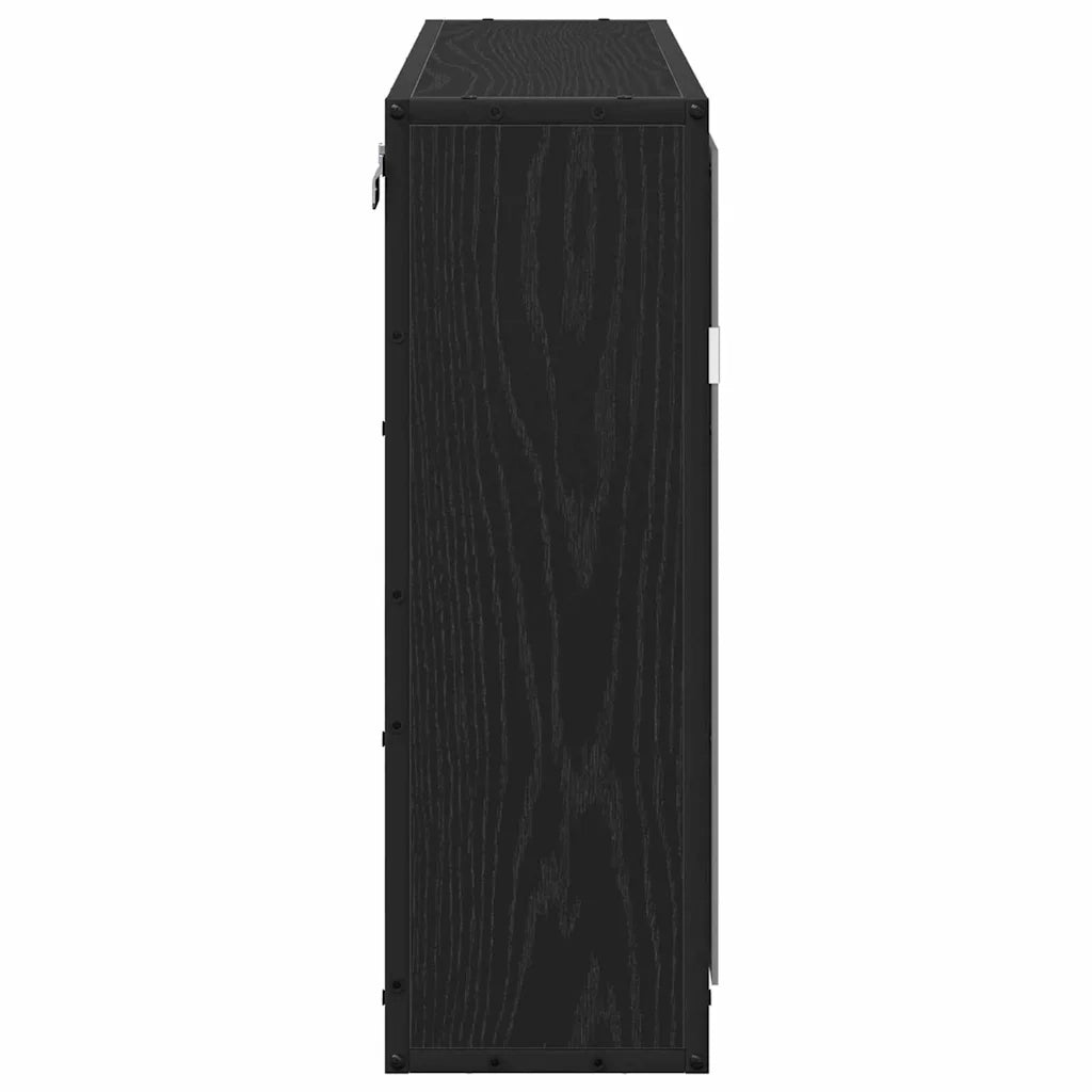 Scaffale da parete con lo scaffale Rovere Nero 65 x 20 x 60 cm