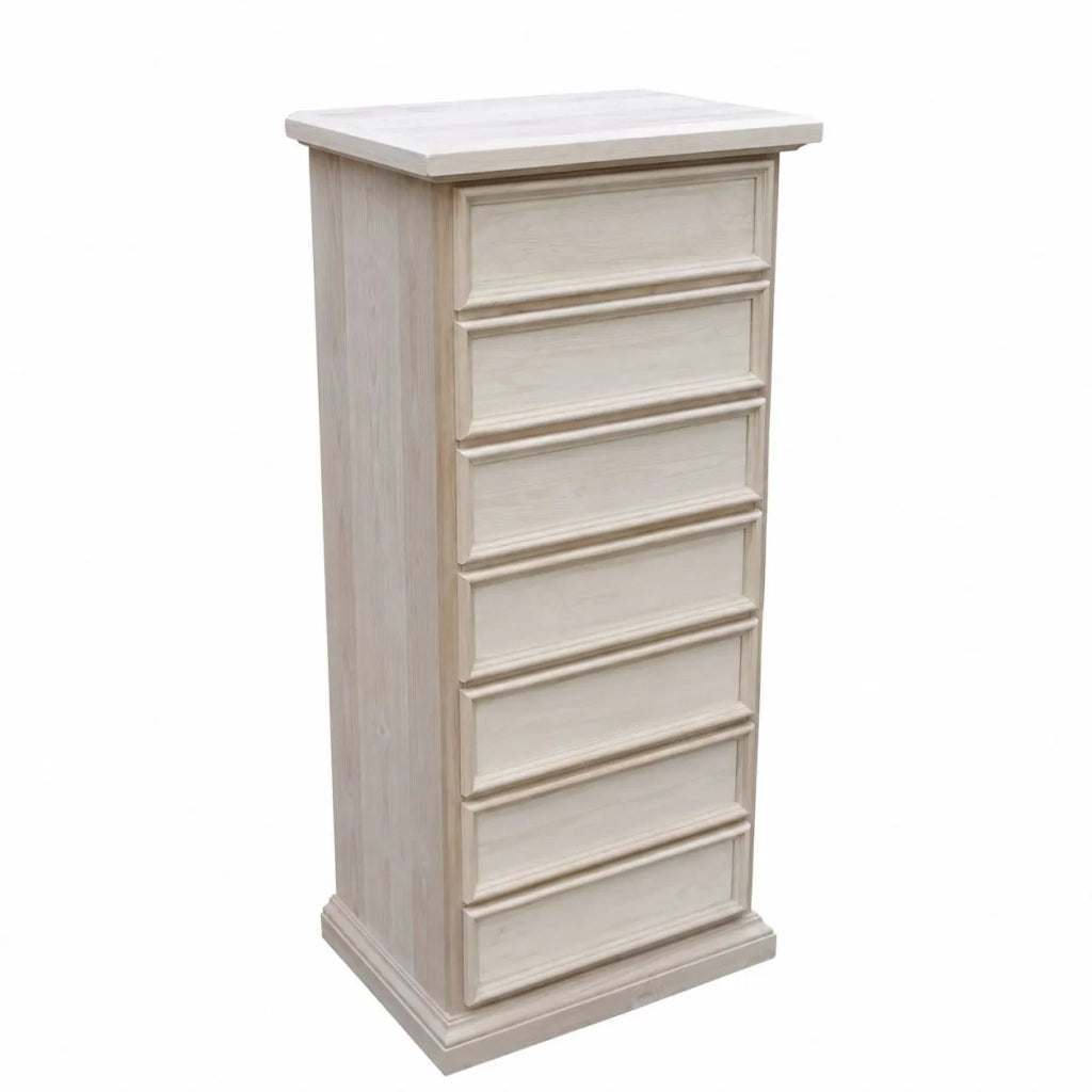 Cassettiera in legno 7 cassetti grezzo l.60 p.47 h.115 (717) - Mobili 2G