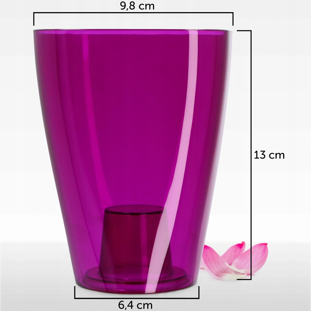 Coprivaso KADAX per orchidee, in plastica, viola, 9 cm