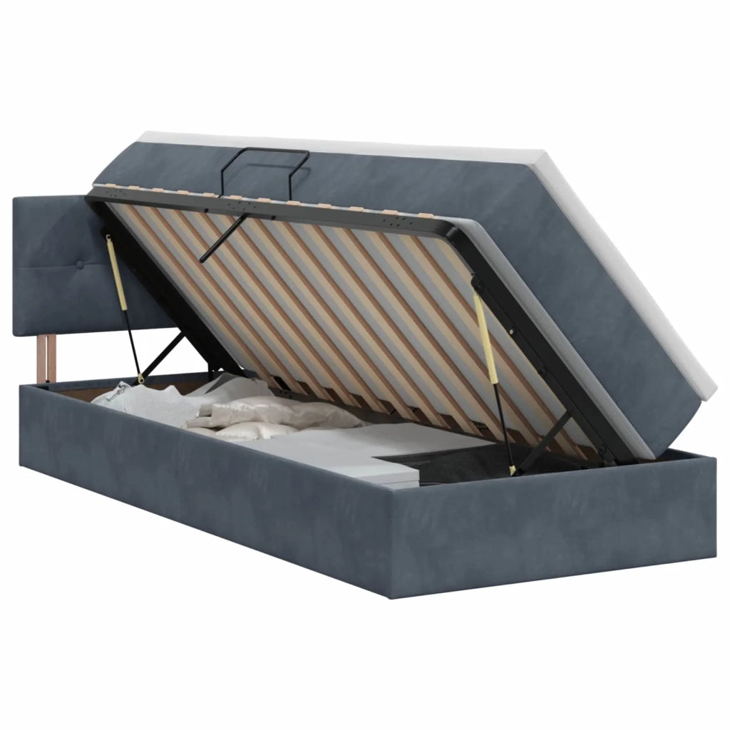 Letto con Contenitore Grigio Scuro 90 x 200 cm Velluto 3458782