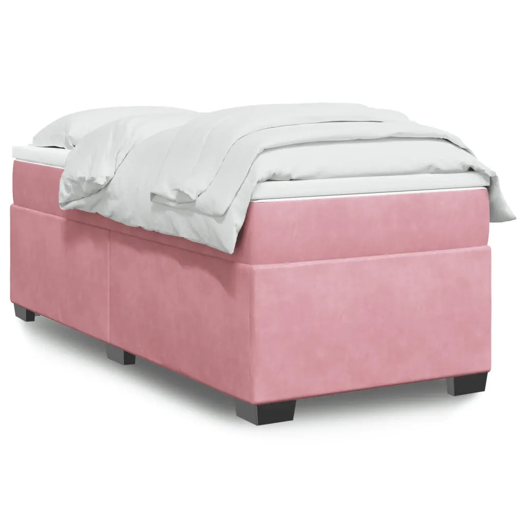 Giroletto a Molle con Materasso Rosa 100x200 cm in Velluto 3285268