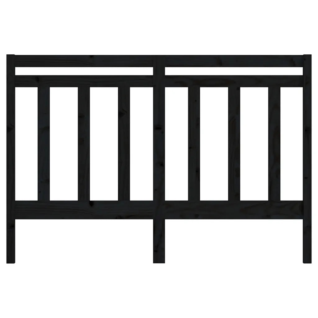 Testiera per Letto Nera 166x4x100 cm in Legno Massello di Pino 817804