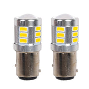 2 Pezzi Lampada LED BAY15D S25 P21/5W 18 SMD 3030 12V 24V 300lm 1W/2.5W Doppio Filamento Ambra Piedi Sfalsati