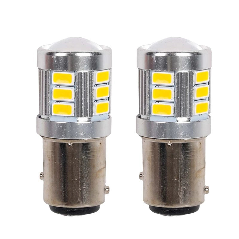 2 Pezzi Lampada LED BAY15D S25 P21/5W 18 SMD 3030 12V 24V 300lm 1W/2.5W Doppio Filamento Ambra Piedi Sfalsati