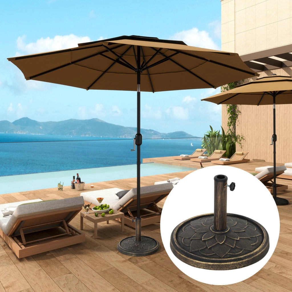 Base per Ombrellone da Giardino Rotonda ¨C zephmum ¨C 12 kg Resina Bronzo