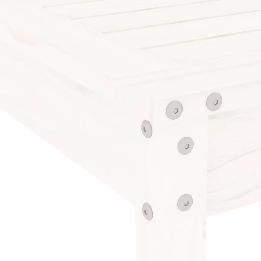 Set da Pranzo per Giardino 5pz Bianco in Legno Massello di Pino 3157710