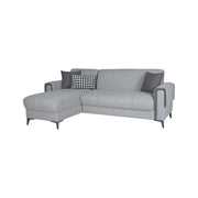 Ogna, Divano Letto con Penisola Contenitore, 238x158 cm Grigio Chiaro