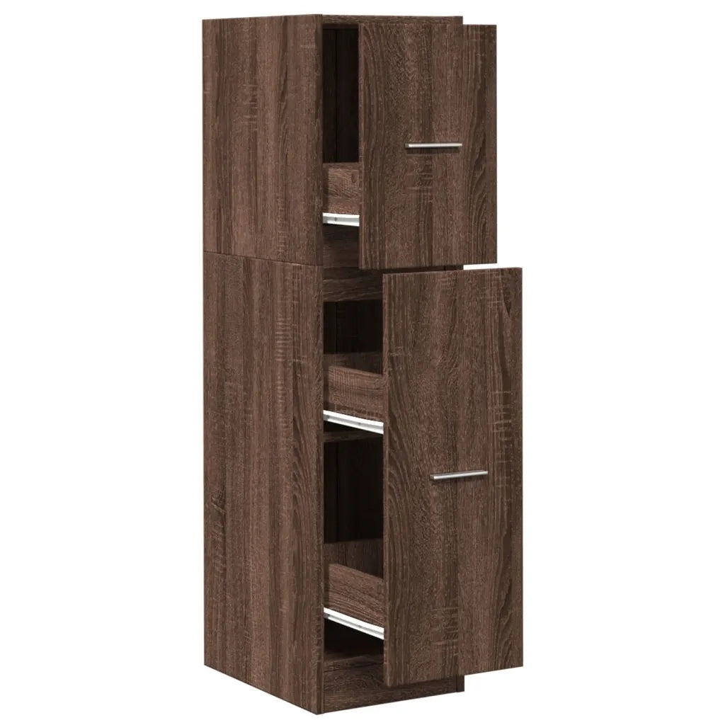 Mobiletto da farmacia multifunzionale 30 x 41 x 118 cm pratico contenitore stile classico legno composito marrone 02_0050616
