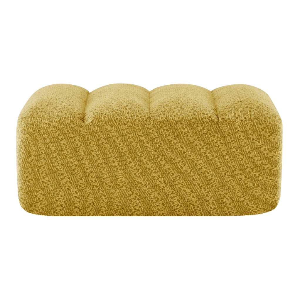 Divano modulare con ottomana senza struttura in fleece granulato giallo