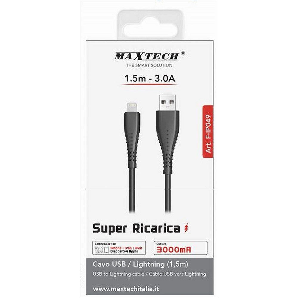Trade Shop - Cavo Usb A Lightning 3 A 1.5mt Ricarica Rapida Dati Per Iphone Ipad Ipod F-ip049 -