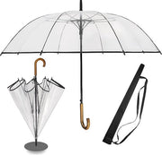 Paraplu XXL transparante per due persone con manico in legno di alta qualità Ø 120cm - elegante grande ombrello 2 persone transparante XXL - modello Cardiff