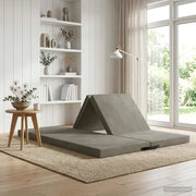 Divano Letto Pieghevole 140 x 67 x 45 cm Grigio Chiaro