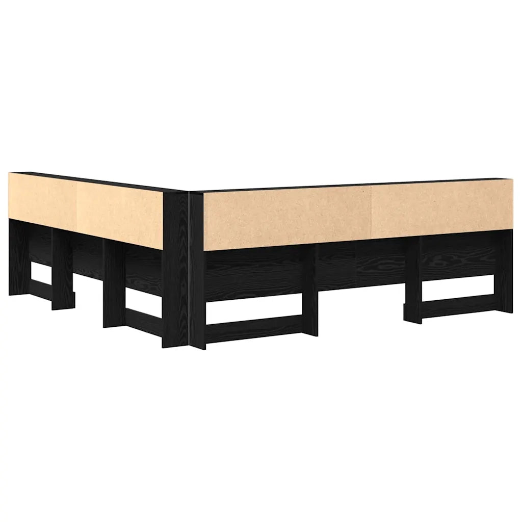 vidaXL Testata contenitore Rovere nero 200 cm Legno multistrato