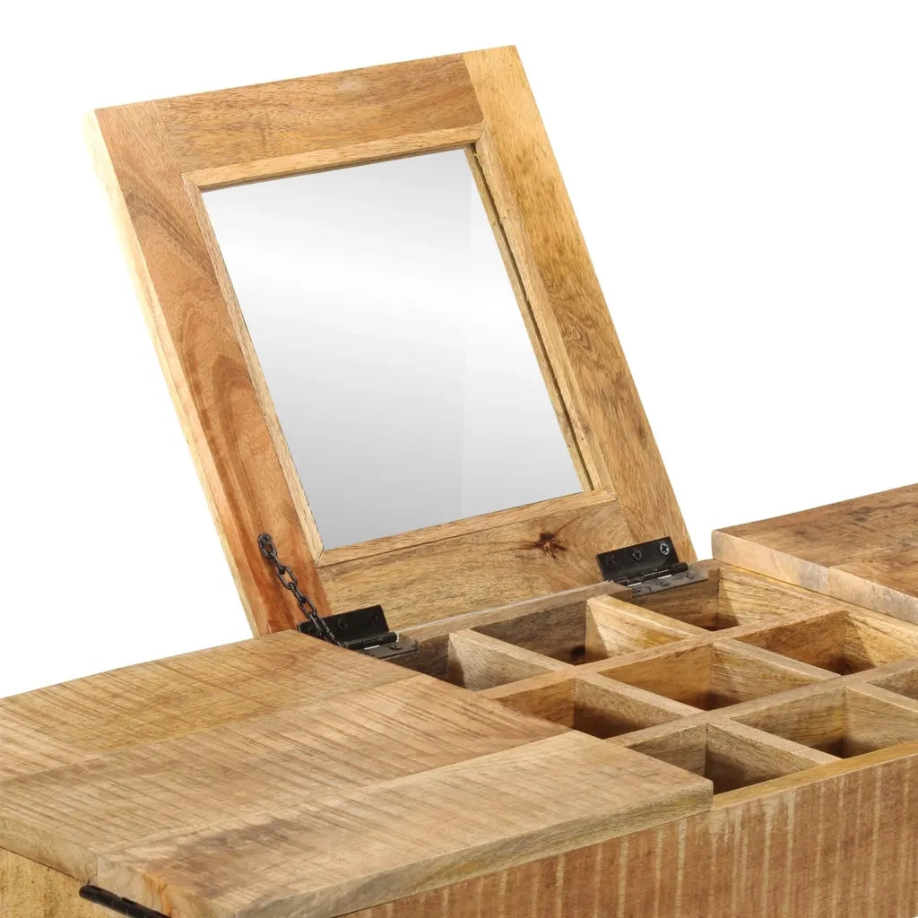 Toeletta 105x35x75cm Legno Massello Mango Grezzo e Ferro 372738