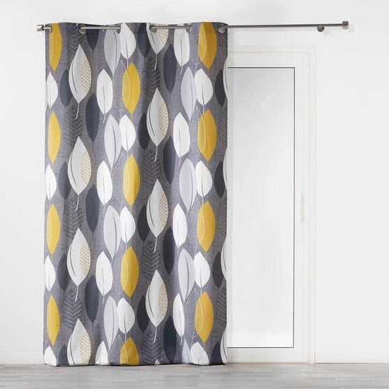 Tessuto interno di cotone - tenda con occhielli - 140 x 240 cm - giallo - lavabile in macchina - non adatto per la lavatrice