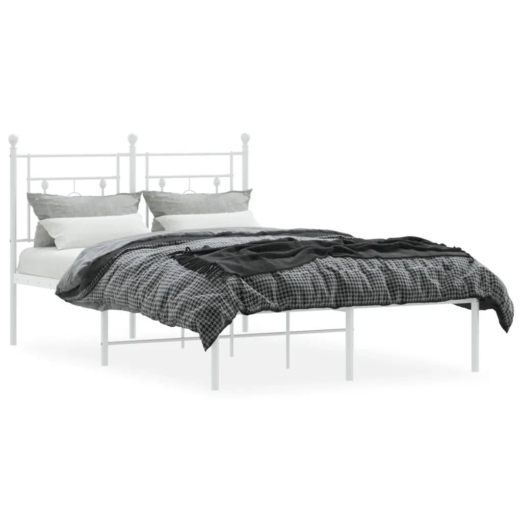 Giroletto con Testiera-Struttura Letto con testiera in Metallo Bianco 120x200 cm 364221