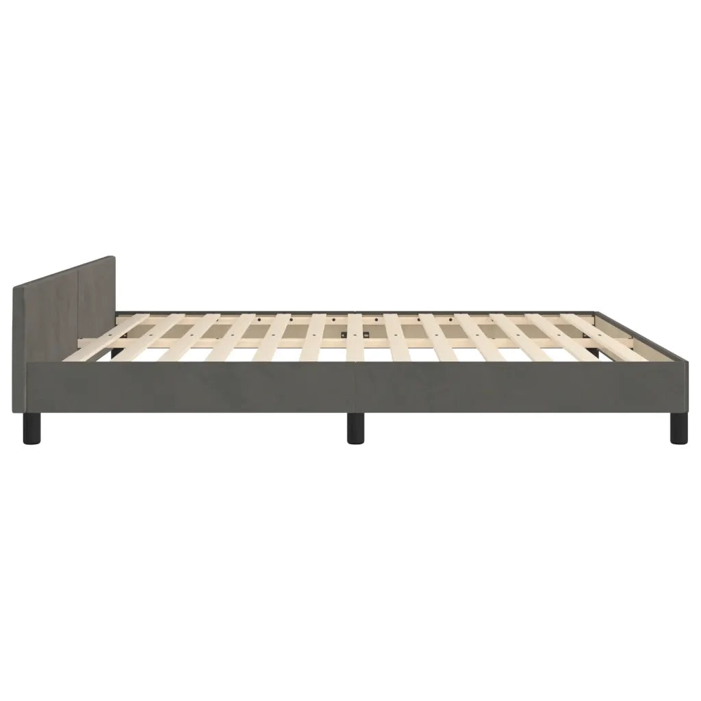 Giroletto con Testiera-Struttura Letto con testiera Grigio Scuro 180x200 cm in Velluto 772765