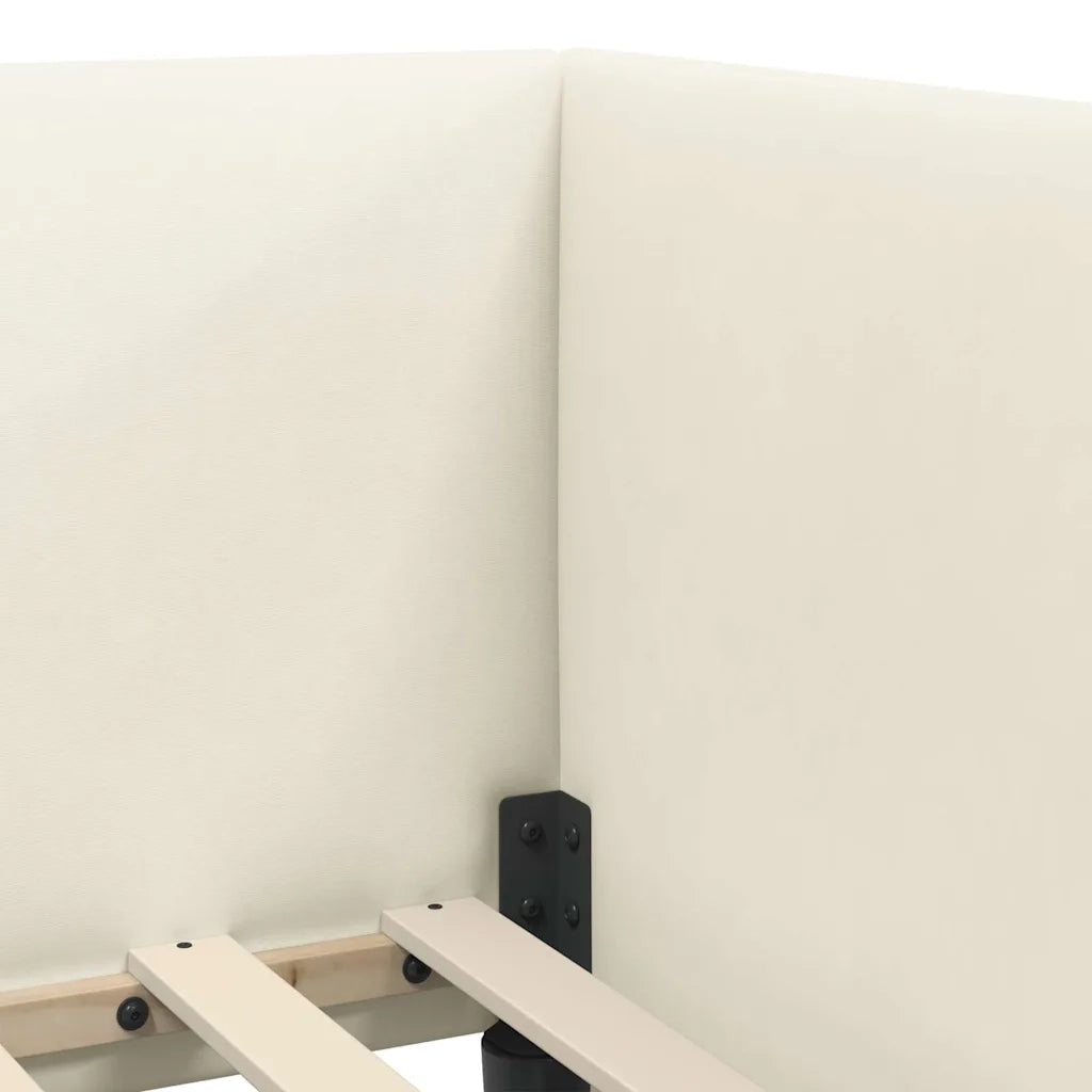 Struttura Letto Angolare con Materasso 2 pcs Crema Velluto 3394191