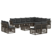 Set Divano da Giardino 13 pcs Grigio polyrattan