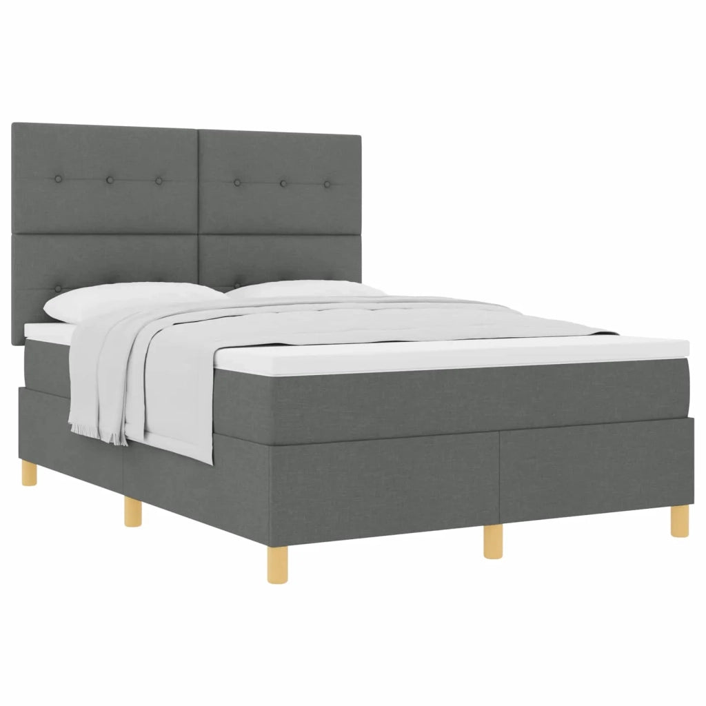 Letto a molle con materasso Grigio scuro 140 x 200 cm Tessuto 3339624